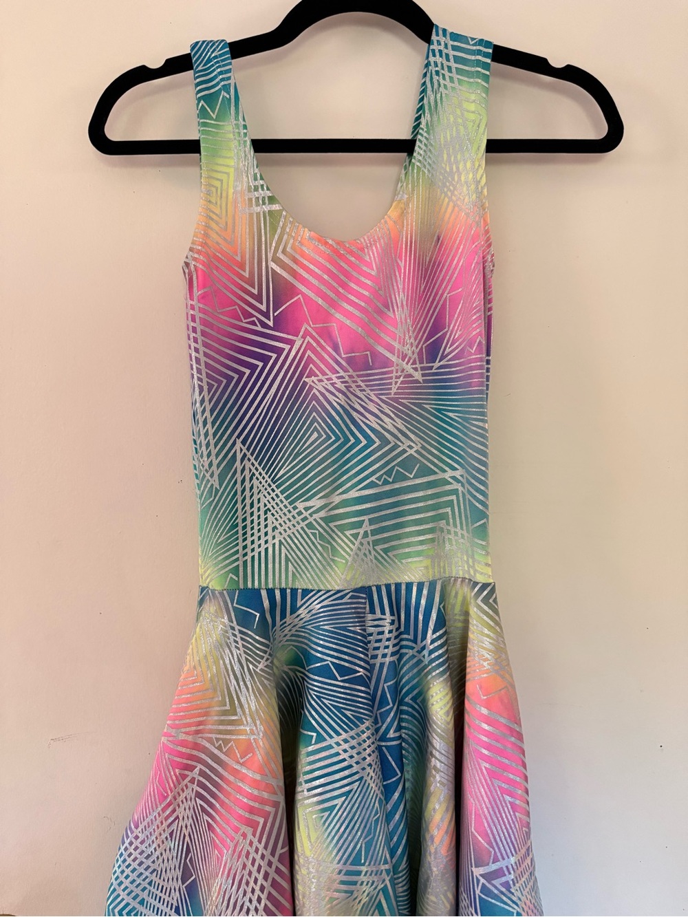 Multicolor Geometric Skater Dress